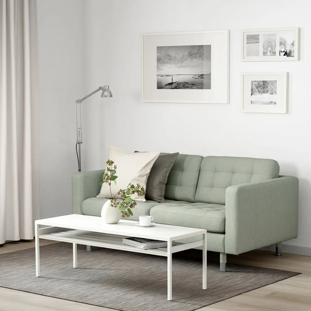 Canapea Ikea Landskrona 2-locuri/Metal (Gunnared Verde Deschis)