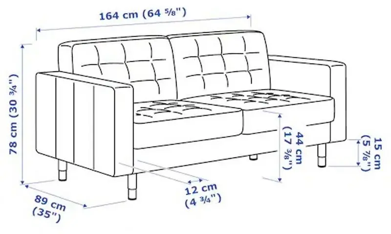 Canapea Ikea Landskrona 2-locuri/Metal (Gunnared Verde Deschis)