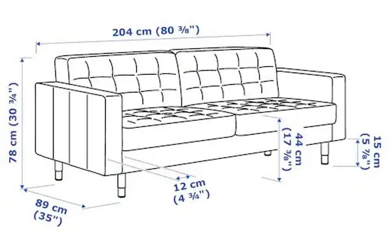Диван Ikea Landskrona 3-местный/Металл (Гуннаред Светло-зеленый)