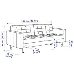 Canapea Ikea Landskrona 3-locuri/Metal (Gunnared Gri Inchis) Thumb
