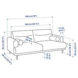 Диван Ikea Langaryd 2-местный (Лейде Серый/Черный) Thumb