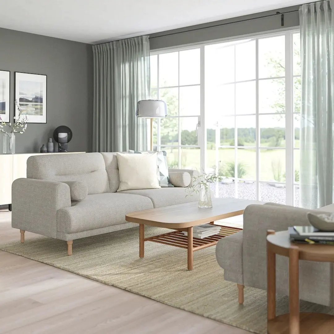 Canapea Ikea Langaryd 2-locuri (Lejde Gri Deschis/Lemn) - 4