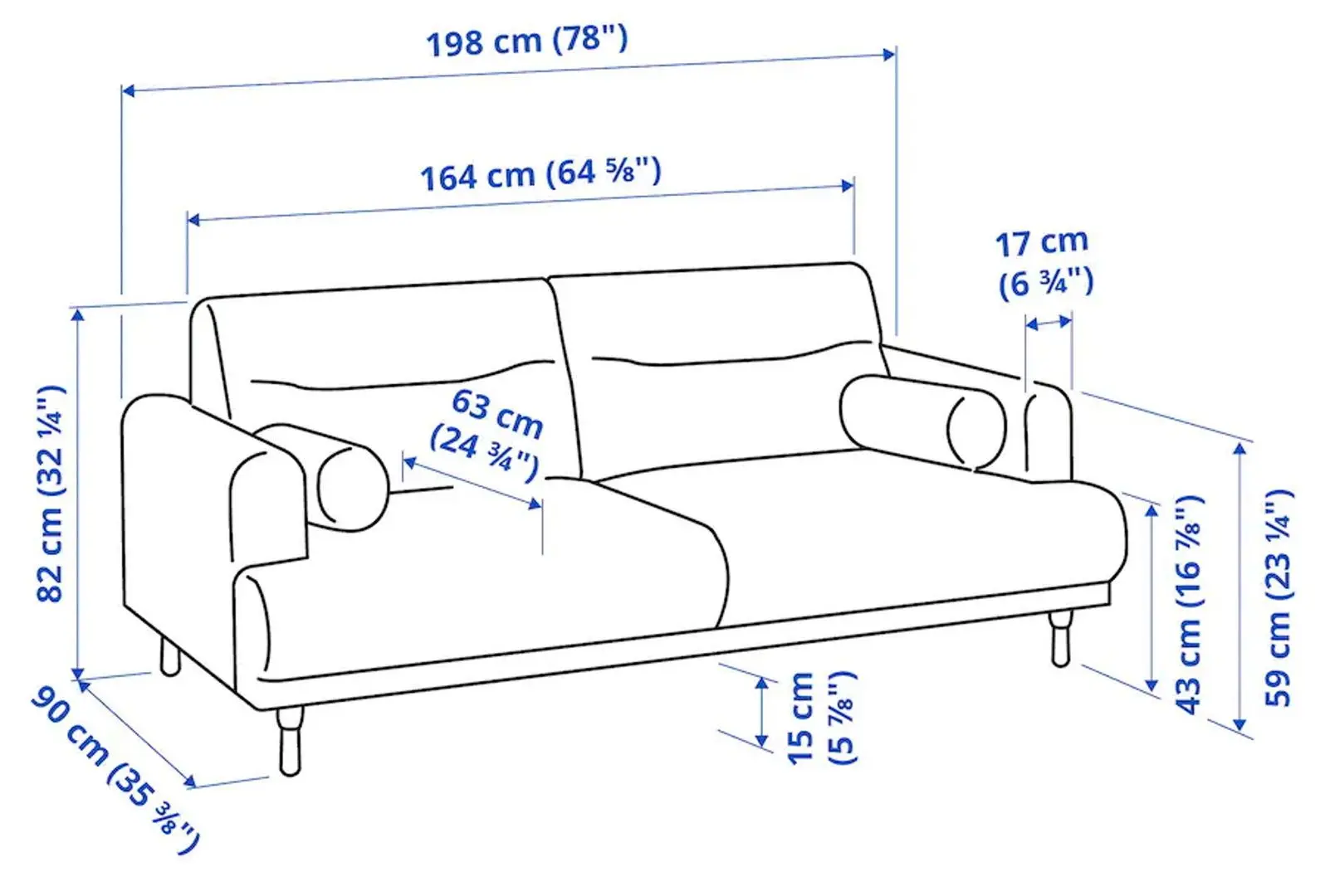 Canapea Ikea Langaryd 2-locuri (Lejde Gri Deschis/Lemn) - 5