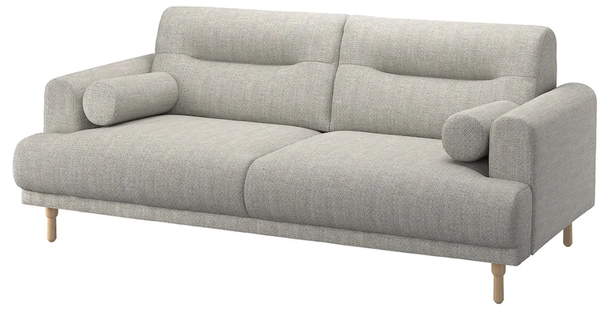 Canapea Ikea Langaryd 2-locuri (Lejde Gri Deschis/Lemn)