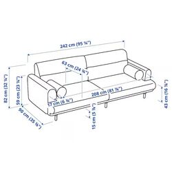 Canapea Ikea Langaryd 3-locuri (Lejde Gri) Thumb