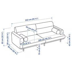 Canapea Ikea Langaryd 3-locuri (Lejde Gri/Negru) Thumb