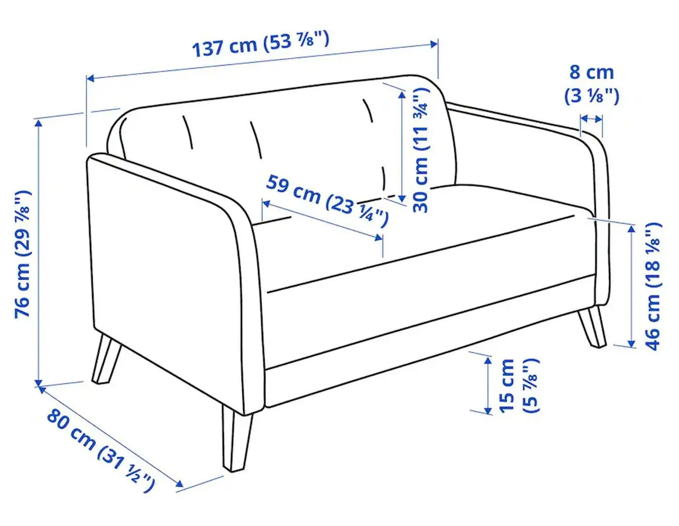 Canapea Ikea Linanas 2-locuri (Vissle Bej)