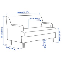 Canapea Ikea Rocksjon/Blekinge 2 locuri (Alb) Thumb