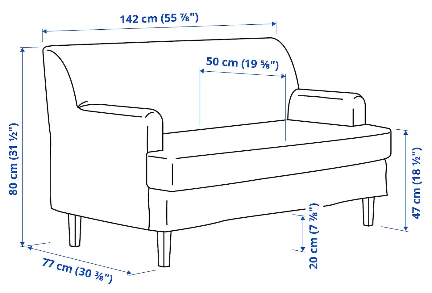 Canapea Ikea Rocksjon/Kilanda 2 locuri (Bej deschis)