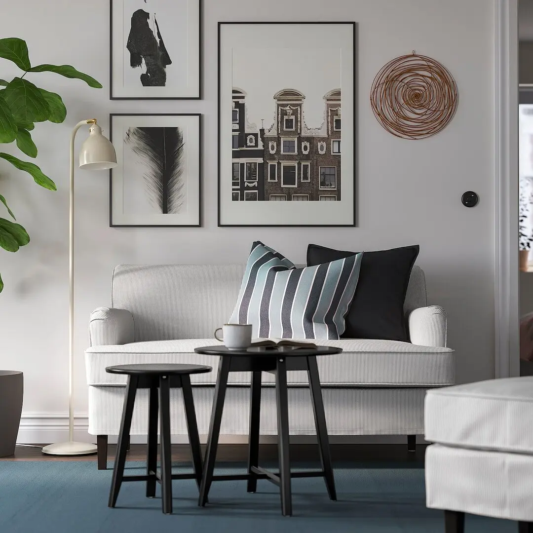 Диван Ikea Rocksjon/Klovsta 2-местный (Белый/Серый)