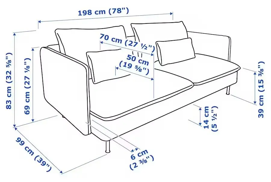 Canapea Ikea Soderhamn 3-locuri (Fridtuna Bej Deschis)