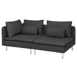 Canapea Ikea Soderhamn 3-locuri/capat deschis (Fridtuna Gri Inchis)