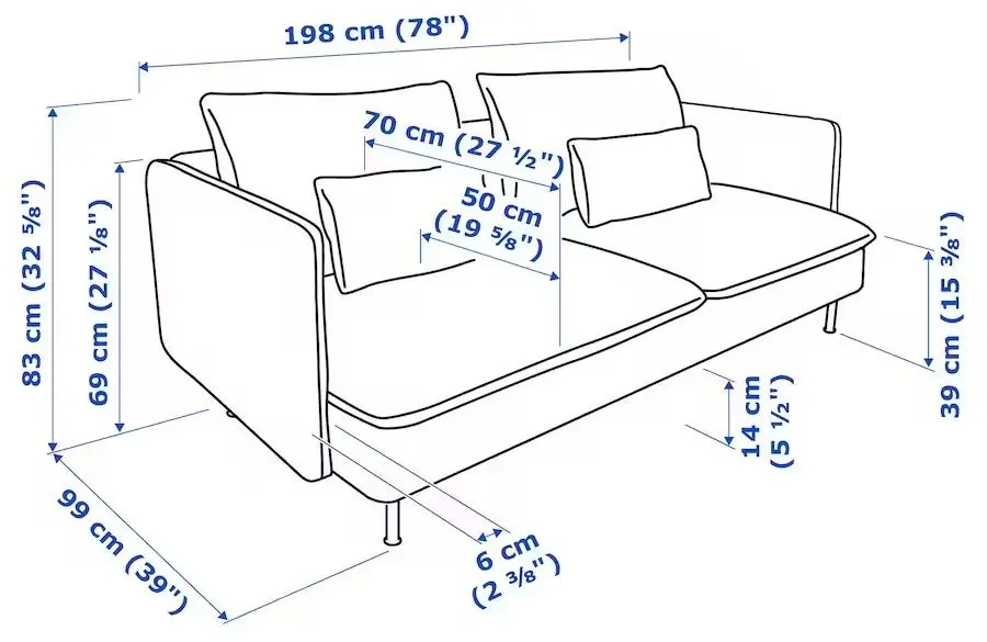 Canapea Ikea Soderhamn 3-locuri (Tonerud Gri)