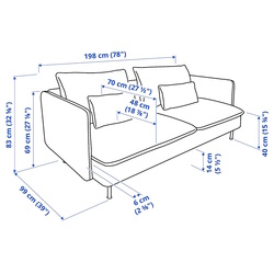 Диван Ikea Soderhamn/Tonerud 3-местный (Красный) Thumb