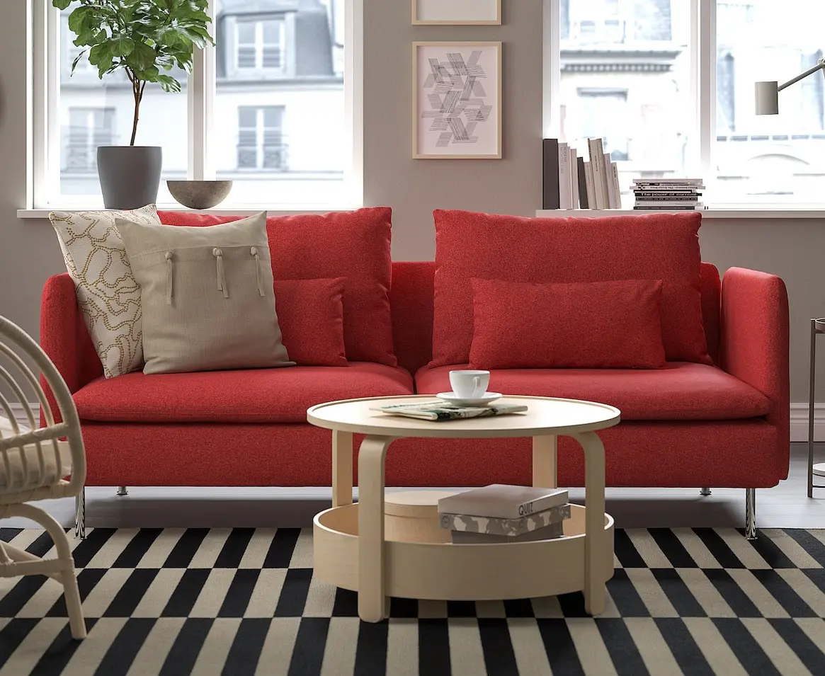 Диван Ikea Soderhamn/Tonerud 3-местный (Красный)