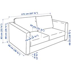 Диван Ikea Vimle 2-местный (Гуннаред Классический серый) Thumb