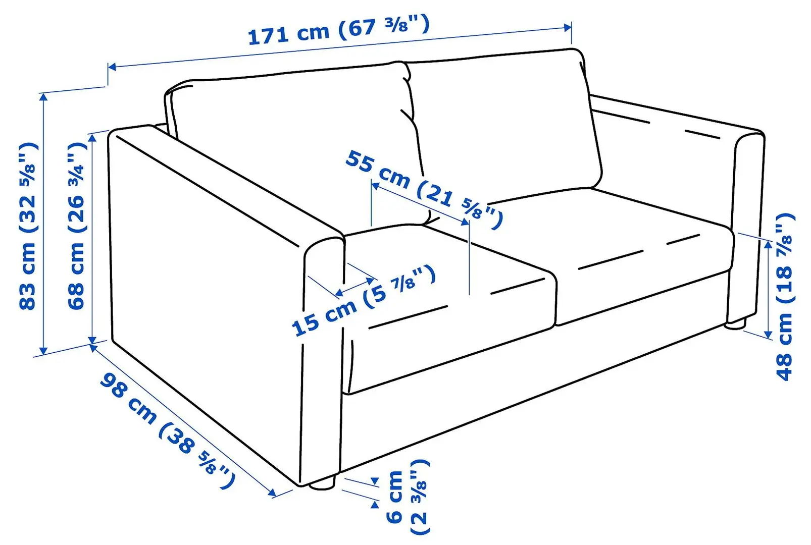 Canapea Ikea Vimle 2-locuri (Hallarp Bej)