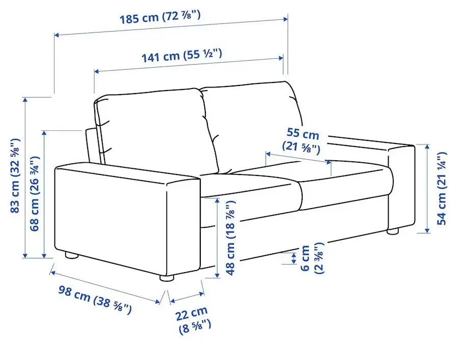 Canapea Ikea Vimle 2-locuri/brate late (Gunnared Bej)