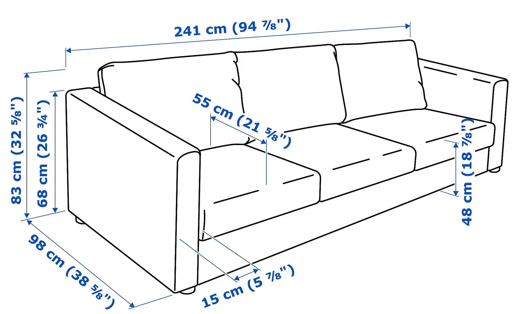 Canapea Ikea Vimle 3-locuri (Gunnared Bej)