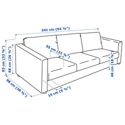 Диван Ikea Vimle 3-местный (Гуннаред Классический Серый) Thumb