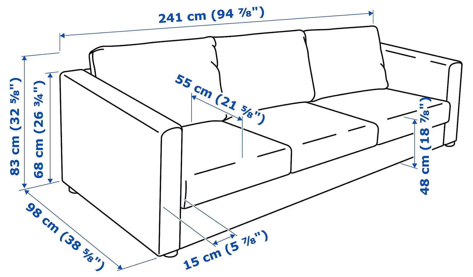 Canapea Ikea Vimle 3-locuri (Hallarp Bej)