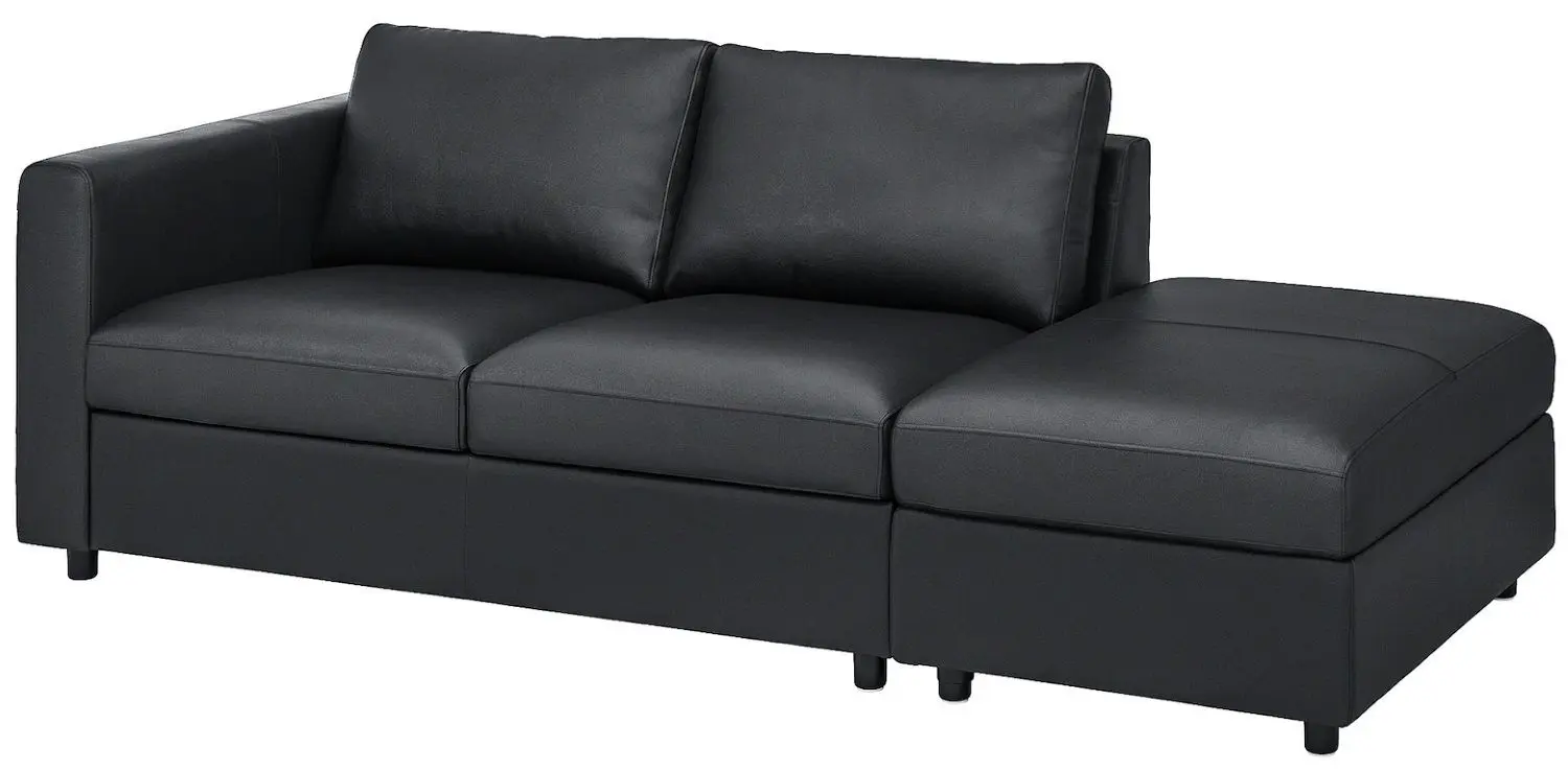 Диван Ikea Vimle 3-местный/открытый конец (Гранн/Бомстад Черный)