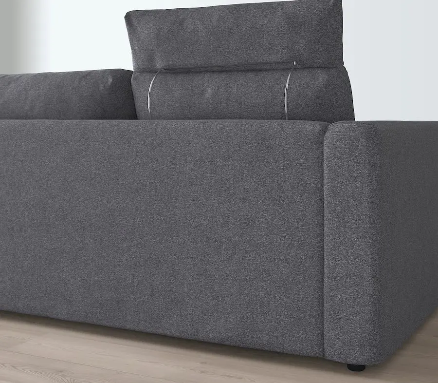 Диван Ikea Vimle 3-местный/подголовник (Гуннаред Классический Серый)