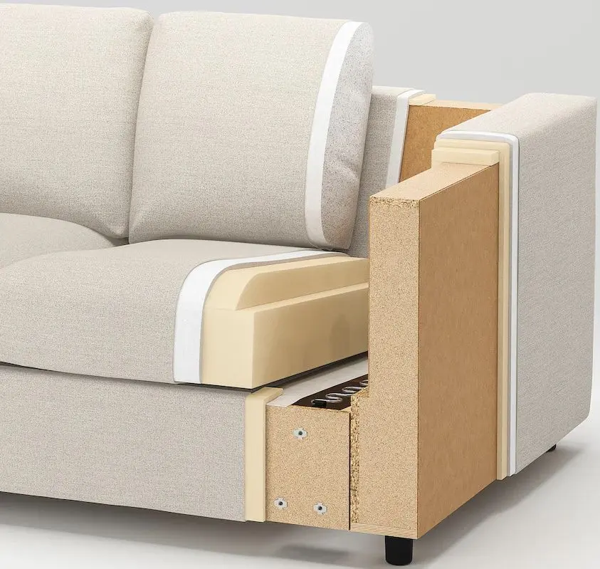 Диван Ikea Vimle 3-местный/подголовник (Гуннаред Классический Серый)