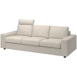 Canapea Ikea Vimle 3-locuri/tetiera/brate late (Gunnared Bej)