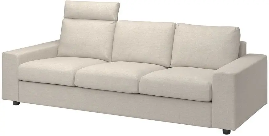 Canapea Ikea Vimle 3-locuri/tetiera/brate late (Gunnared Bej)