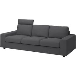 Canapea Ikea Vimle 3-locuri/tetiera/brate late (Hallarp Gri)