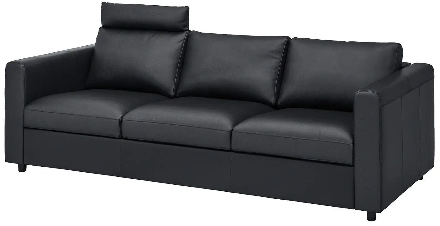 Диван Ikea Vimle 3-местный с подголовником (Гранн/Бомстад Черный)