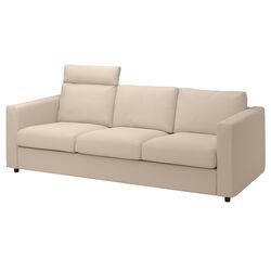Canapea Ikea Vimle 3-locuri cu tetiera (Hallarp Bej)