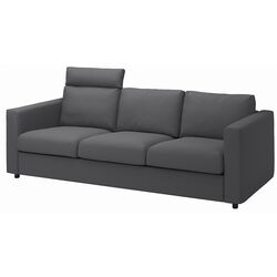 Canapea Ikea Vimle 3-locuri cu tetiera (Hallarp Gri)