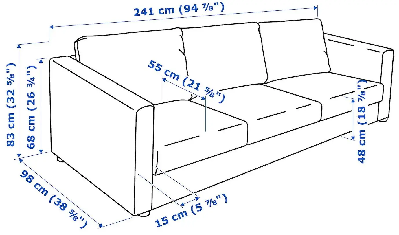 Canapea Ikea Vimle 3-locuri (Saxemara Bleu)