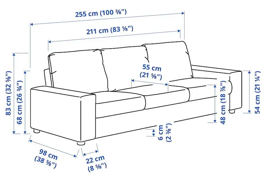 Canapea Ikea Vimle 3-locuri/brate late (Gunnared Bej)
