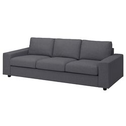 Диван Ikea Vimle 3-местный/широкие подлокотники (Гуннаред Классический Серый)