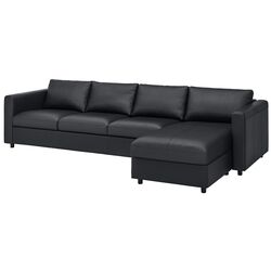 Canapea Ikea Vimle 4-locuri cu sezlong (Grann/Bomstad Negru)