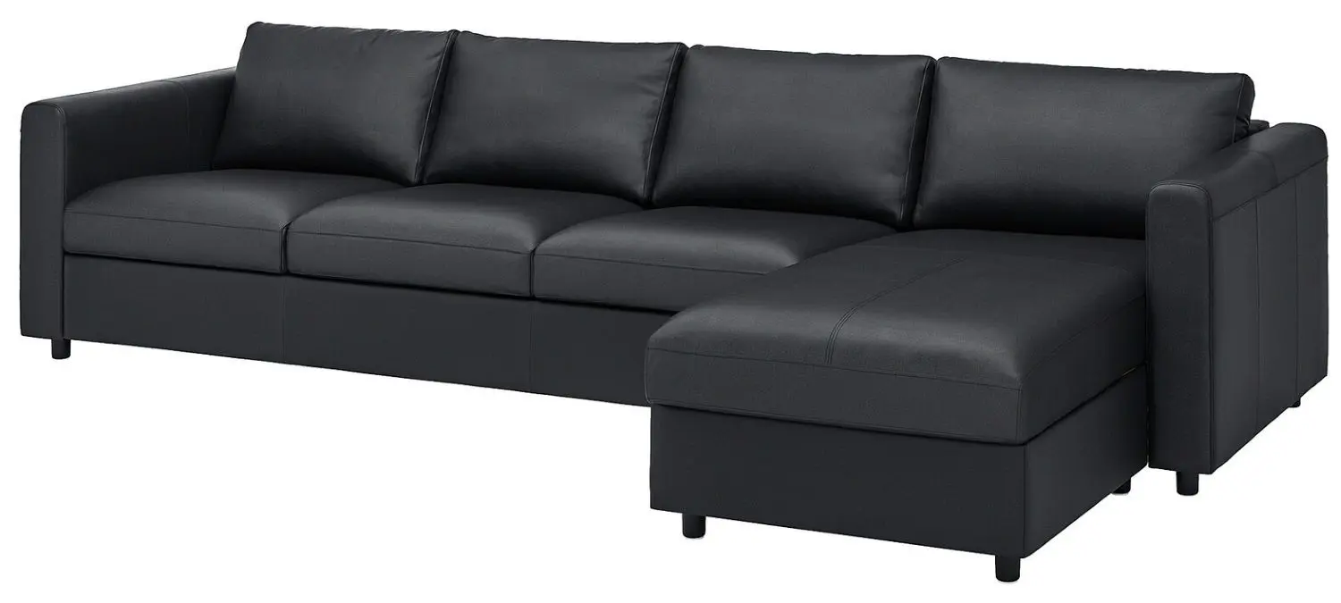 Диван Ikea Vimle 4-местный с шезлонгом (Гранн/Бомстад Черный)