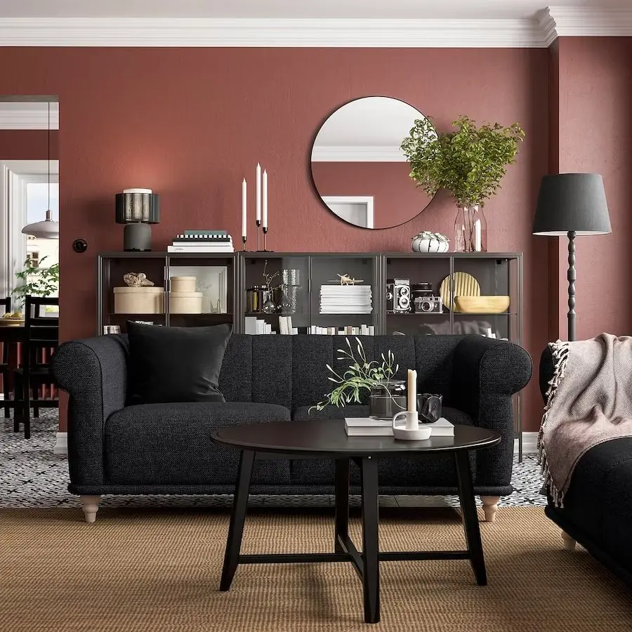 Canapea Ikea Viskafors 2-locuri (Lejde Antracit/Mesteacăn)