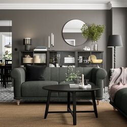 Canapea Ikea Viskafors 2-locuri (Lejde Gri/Verde/Mesteacan) Thumb