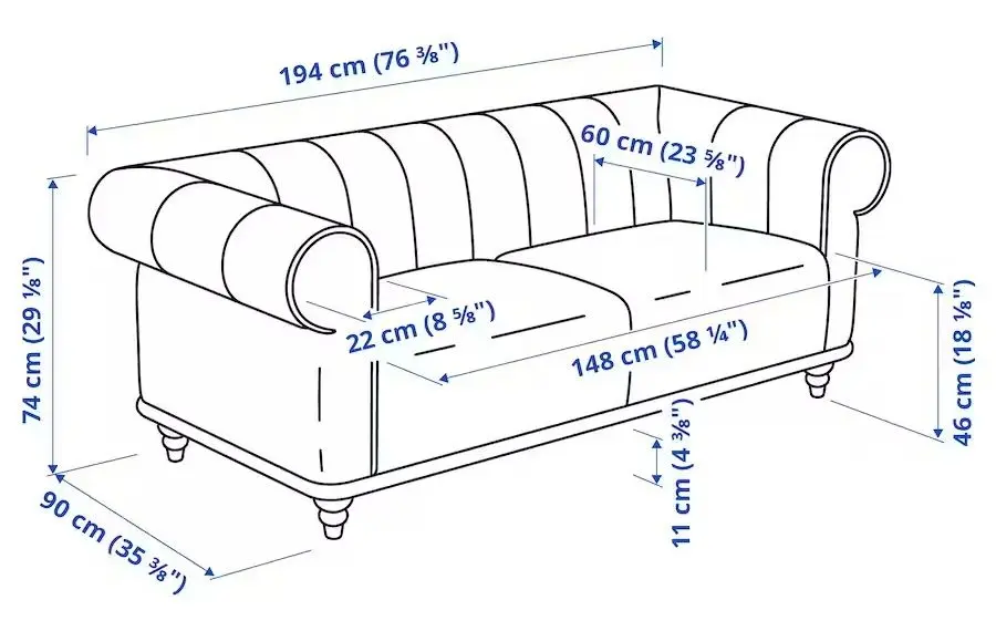 Canapea Ikea Viskafors 2-locuri (Lejde Bej Deschis/Maro)