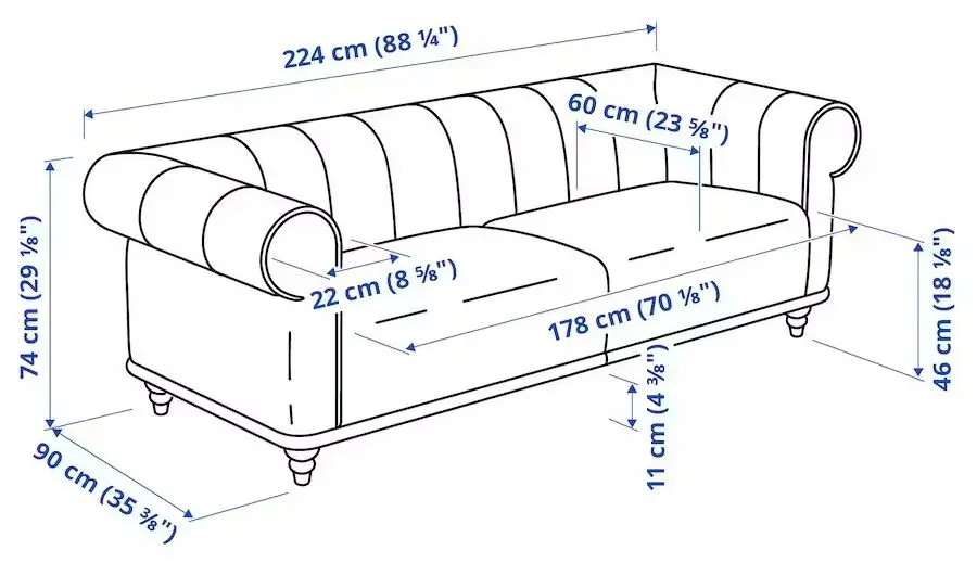 Canapea Ikea Viskafors 3-locuri (Lejde Bej Deschis/Mesteacan)