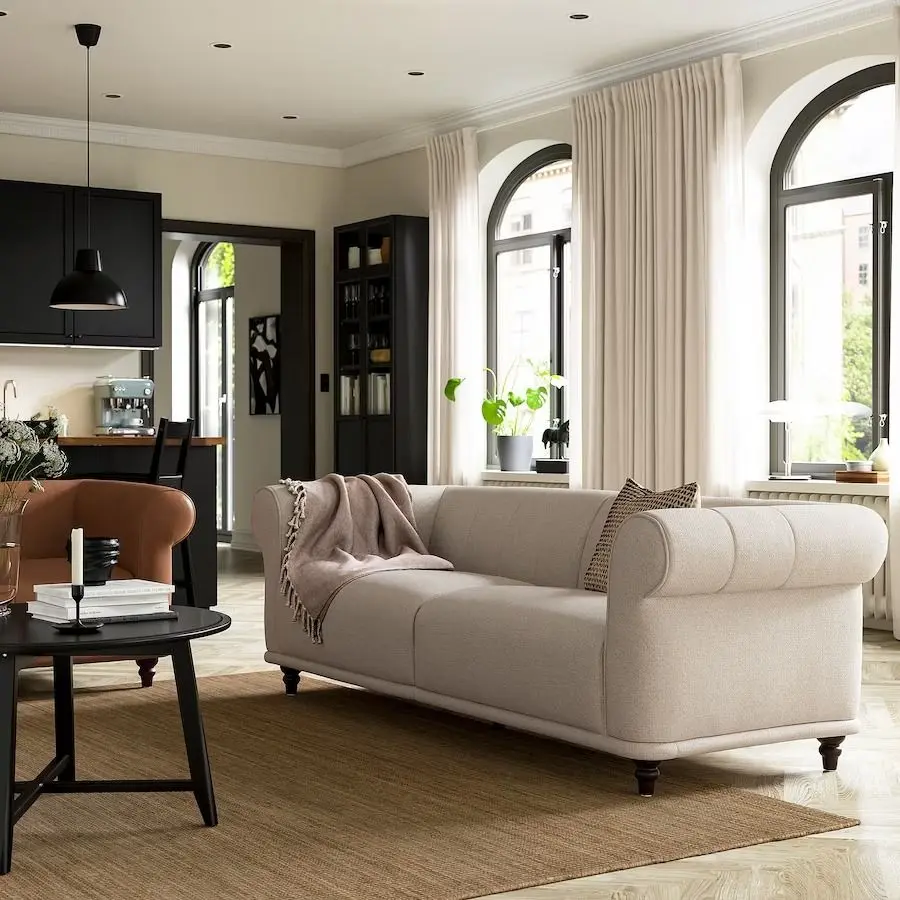 Canapea Ikea Viskafors 3-locuri (Lejde Bej Deschis/Maro)