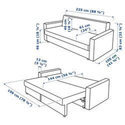 Canapea extensibila Ikea Friheten 3-locuri (Skiftebo Albastru) Thumb