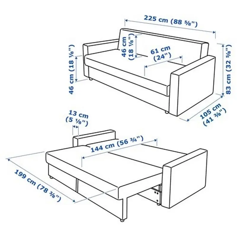 Canapea extensibila Ikea Friheten 3-locuri (Skiftebo Albastru) - 9