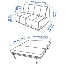Диван раскладной Ikea Lycksele Lovas 2-местный (Ранста Натуральный) Thumb