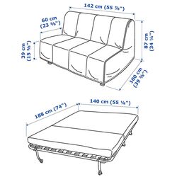 Canapea extensibila Ikea Lycksele Murbo 2-locuri (Vansbro Gri Inchis) Thumb