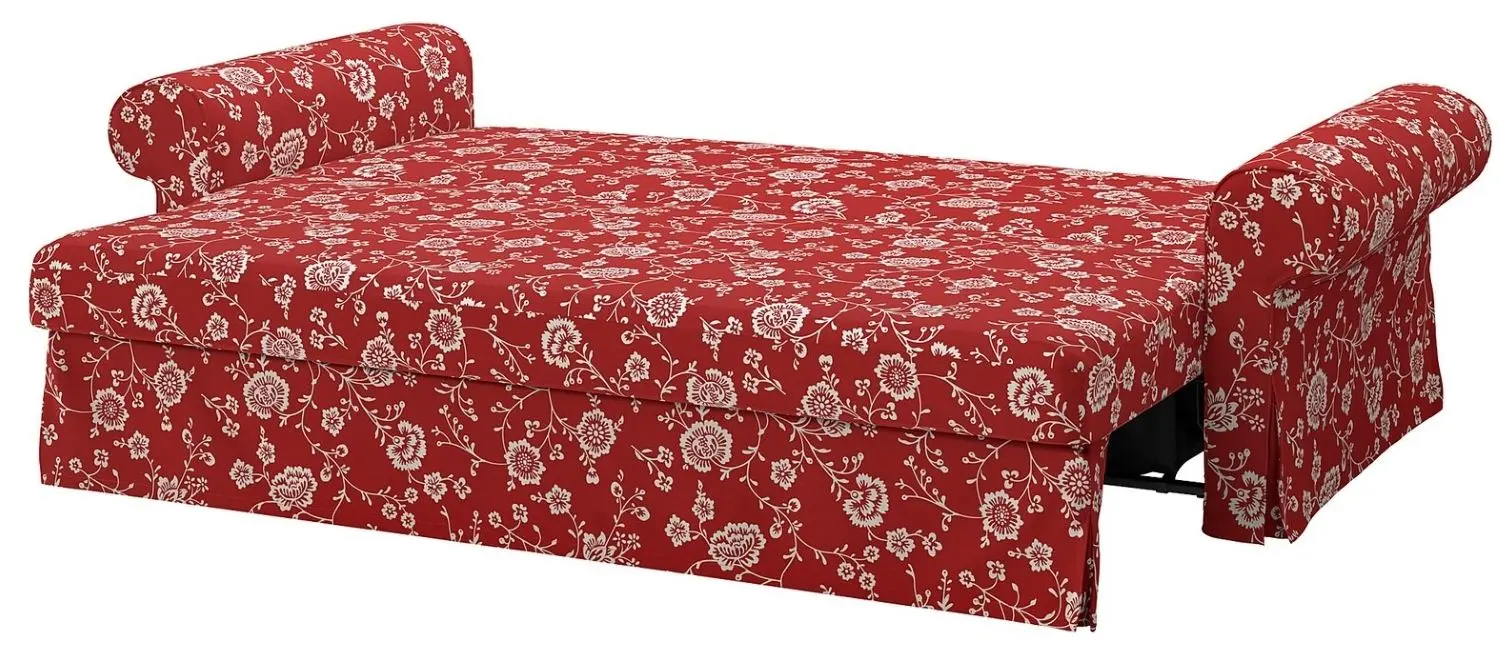 Canapea extensibila Ikea Vretstorp 3-locuri (Virestad Rosu/Alb) - 2