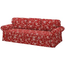 Canapea extensibila Ikea Vretstorp 3-locuri (Virestad Rosu/Alb) Thumb